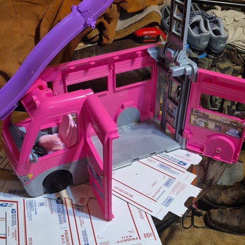 Barbie pink gray camper - barbie,